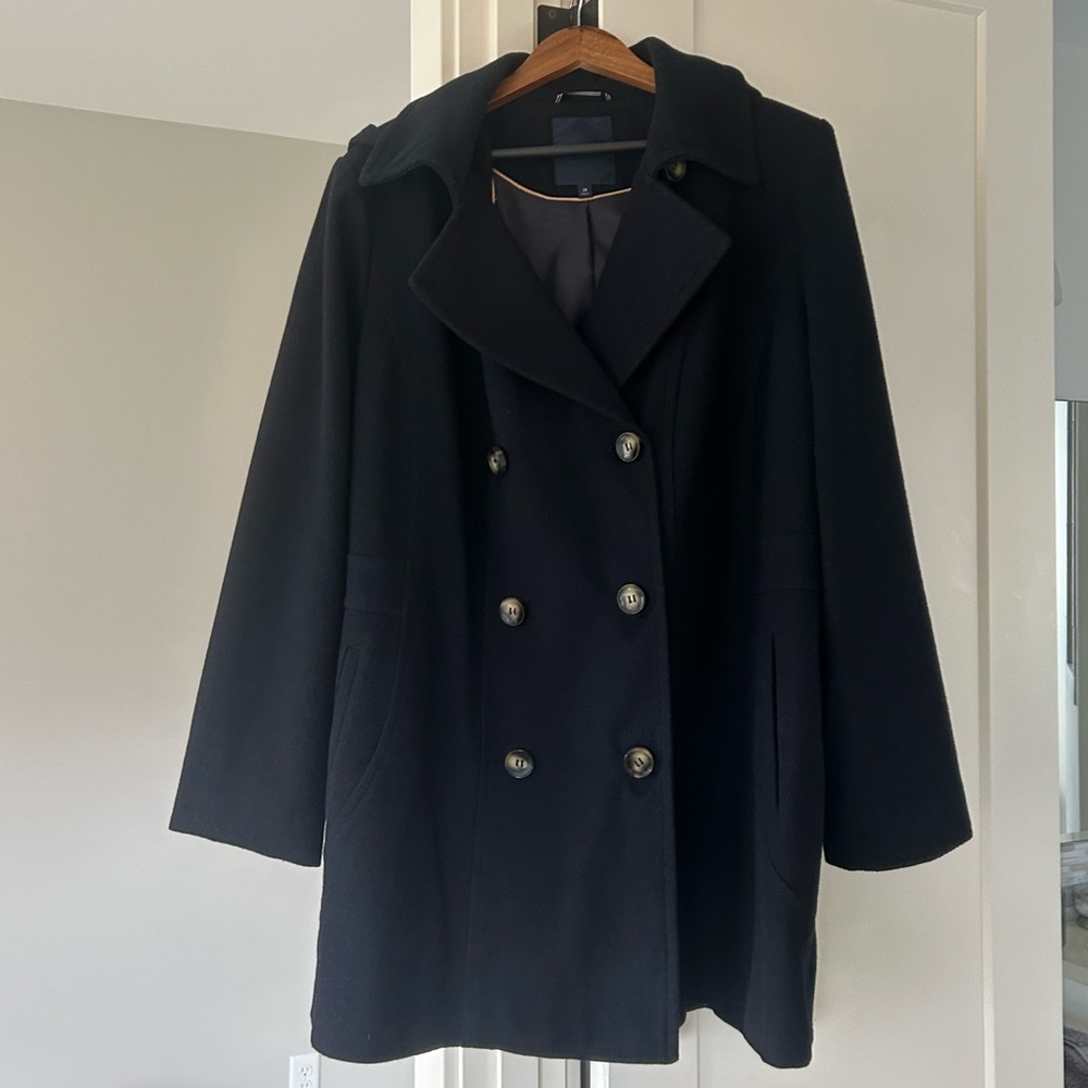 Navy Pea Coat - 2X